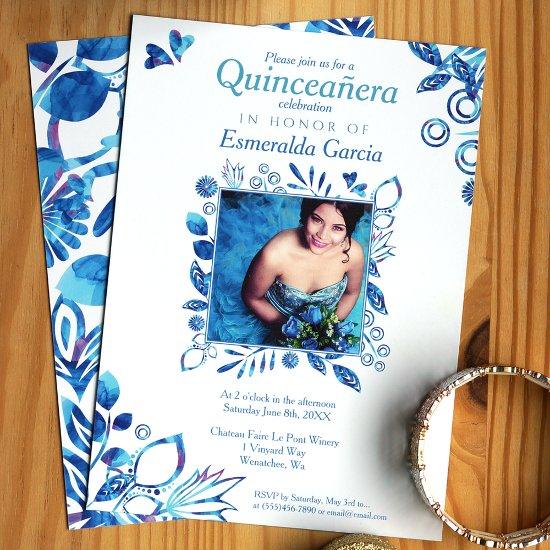 Crystal Blue Pattern Quinceanera
