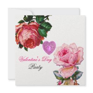 CUPID LACE HEART,PINK ROSES VALENTINE MONOGRAM