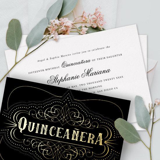 Custom Color Quinceañera South West Gold Foil