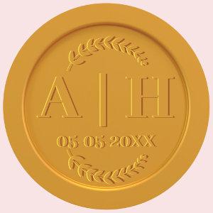 Custom Gold Wax Seal Initials Wedding Envelope
