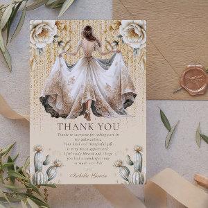 Custom Luxury Ivory & Gold Quinceañera Thank you