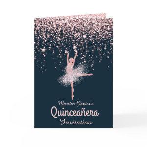 Custom Photo Rose Gold Glitter Quinceañera with