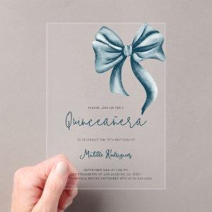 Cute Blue Bow Girly Quinceanera Birthday Acrylic