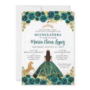 Cute Floral Emerald Green Horse Charra Quinceanera