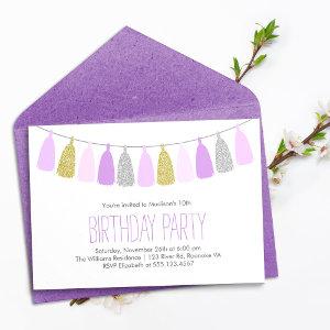 Cute Lavender Garland Girls Birthday Party
