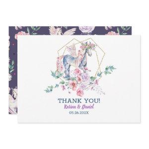 Cute magical pony and pink roses wreath