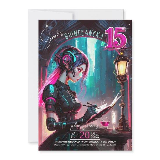 Cyberpunk Quinceanera Hot Pink/Teal ID1027