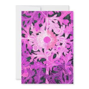 DAISY, pink black white Flowers and Leaves Announcement