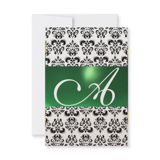 DAMASK GEM MONOGRAM green rsvp gold