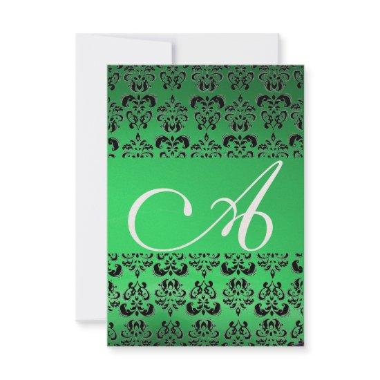 DAMASK GEM MONOGRAM green rsvp gold