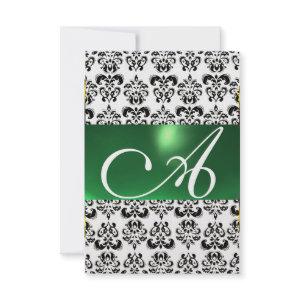 DAMASK GEM MONOGRAM green rsvp ice
