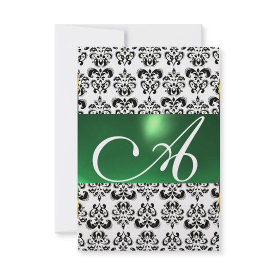 DAMASK GEM MONOGRAM green rsvp ice