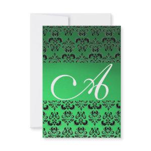 DAMASK GEM MONOGRAM green rsvp ice