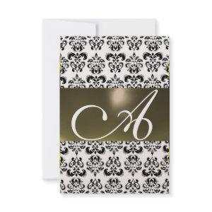 DAMASK GEM MONOGRAM grey  rsvp gold