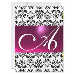 DAMASK GEM MONOGRAM pink white