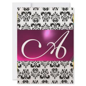 DAMASK GEM MONOGRAM purple pink gold