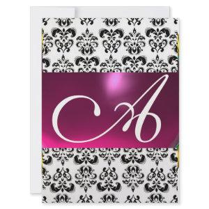 DAMASK GEM MONOGRAM purple pink ice white