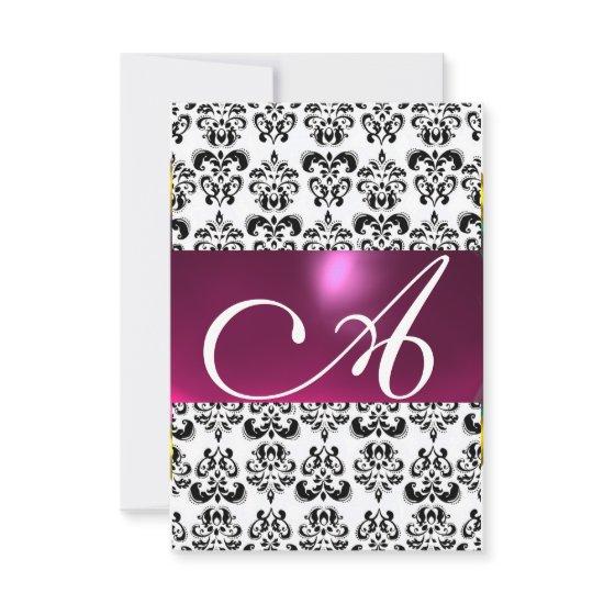 DAMASK GEM MONOGRAM purple pink white rsvp