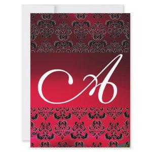 DAMASK GEM MONOGRAM red burgundy white
