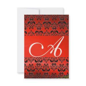 DAMASK GEM MONOGRAM red rsvp gold
