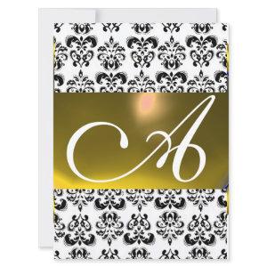DAMASK GEM MONOGRAM yellow white