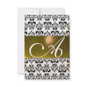 DAMASK GEM MONOGRAM yellow white rsvp gold