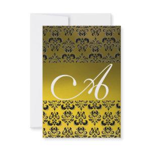 DAMASK GEM MONOGRAM yellow white rsvp ice