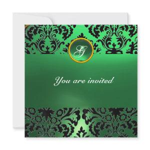 DAMASK GEM STONE MONOGRAM green jade
