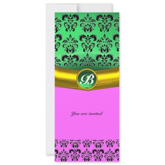 DAMASK GEM STONE MONOGRAM green,violet,pink