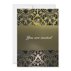 DAMASK GEM STONE MONOGRAM grey