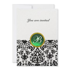 DAMASK GEM STONE MONOGRAM jade green ice
