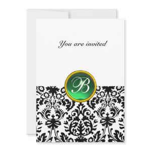DAMASK GEM STONE MONOGRAM jade green