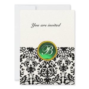 DAMASK GEM STONE MONOGRAM jade green speckled