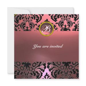 DAMASK GEM STONE MONOGRAM pink