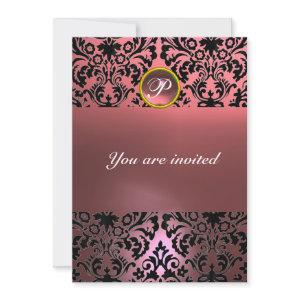 DAMASK GEM STONE MONOGRAM pink