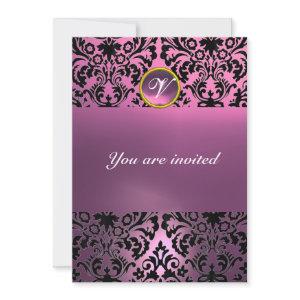 DAMASK GEM STONE MONOGRAM pink purple