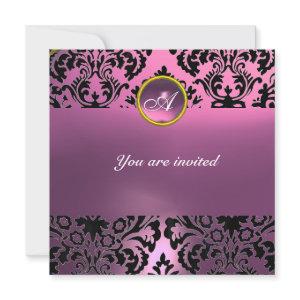 DAMASK GEM STONE MONOGRAM pink purple