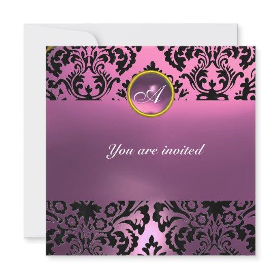 DAMASK GEM STONE MONOGRAM pink purple