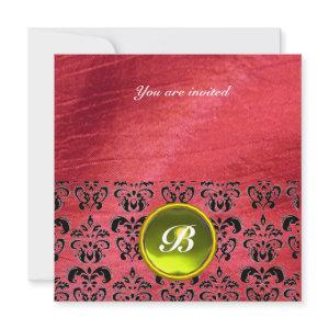DAMASK GEM STONE MONOGRAM purple silk