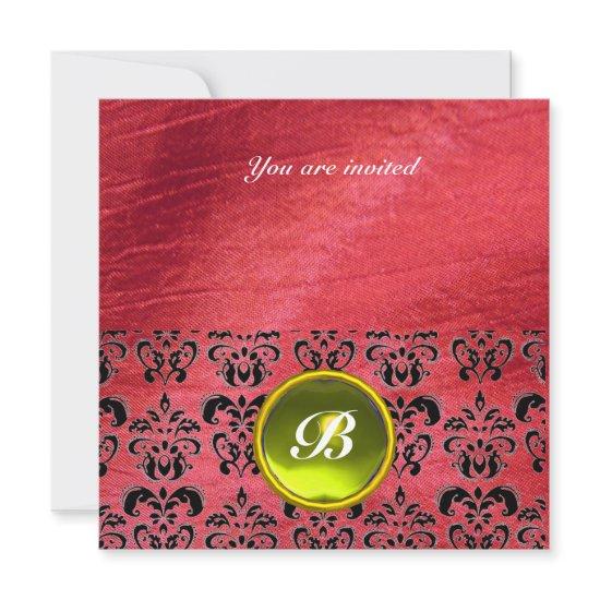 DAMASK GEM STONE MONOGRAM purple silk