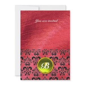 DAMASK GEM STONE MONOGRAM purple silk