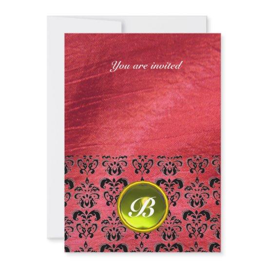 DAMASK GEM STONE MONOGRAM purple silk