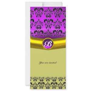 DAMASK GEM STONE MONOGRAM purple violet,green