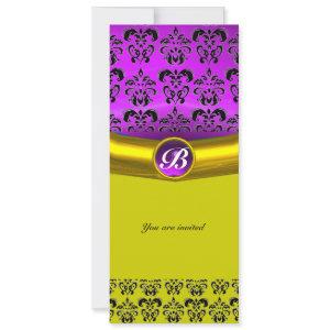 DAMASK GEM STONE MONOGRAM purple violet,green