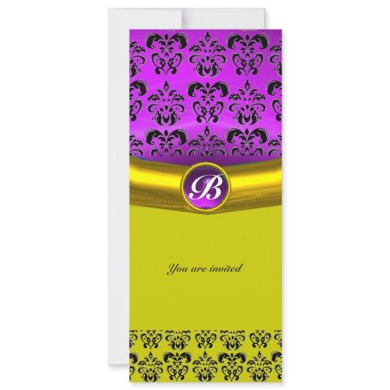 DAMASK GEM STONE MONOGRAM purple violet,green
