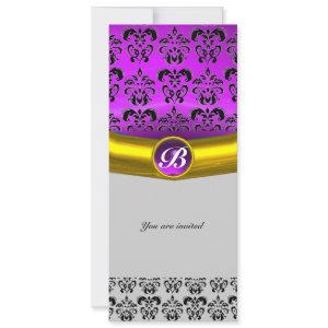 DAMASK GEM STONE MONOGRAM purple violet