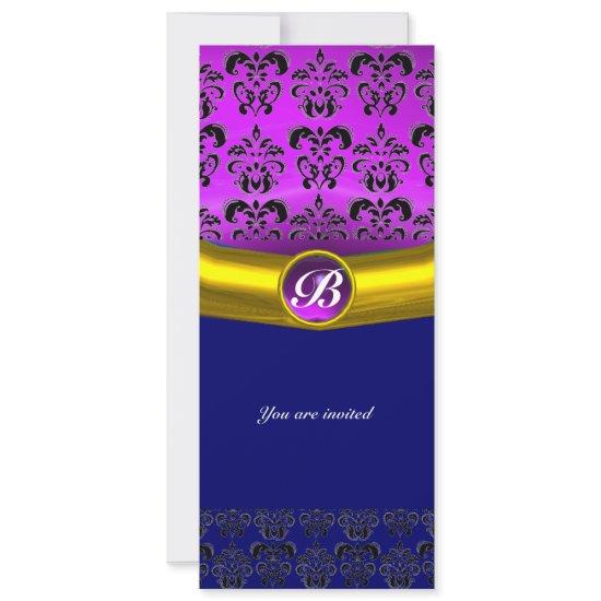 DAMASK GEM STONE MONOGRAM purple violet