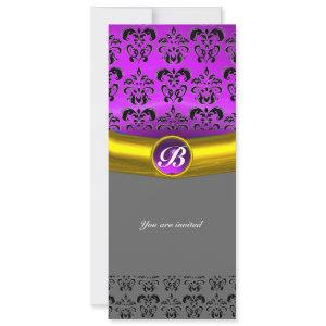 DAMASK GEM STONE MONOGRAM purple violet