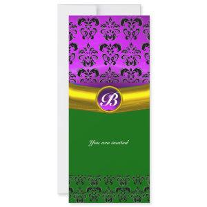 DAMASK GEM STONE MONOGRAM purple violet