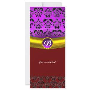 DAMASK GEM STONE MONOGRAM purple violet